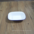 22cm Square Porcelain Enamel Pie Dish baking plate With Rolled Rim